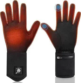 Sun Will Beheizbare Ski Handschuhe Fäustlinge Herren Damen, Winter wasserdichte Beheizte Handschuhe für Ski, Snowboard, Fahrrad, Wandern, Angeln, Jagen, Schneeschaufeln Outdoor Thermo (Black, XL) — Heizkleidung