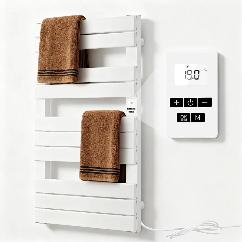 Elektrischer Handtuchheizkörper Weiß, 60x101 cm, Geringer Energieverbrauch — Heizung Warmepumpe