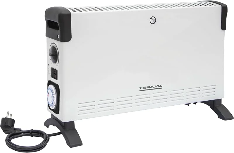 Thermoval Konvektor 2000W 1250W, 750W Heizgerät Heizkörper mit Beinen IP20 Timer — Heizung Warmepumpe