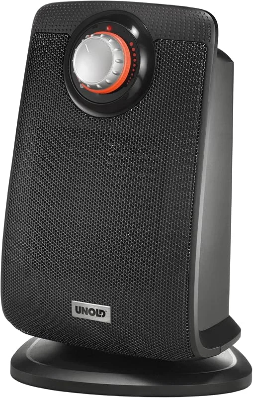 Unold Keramik Heizlüfter - 200W, IP21 Tropfwassergeschützt (Schwarz) — Heizung Warmepumpe