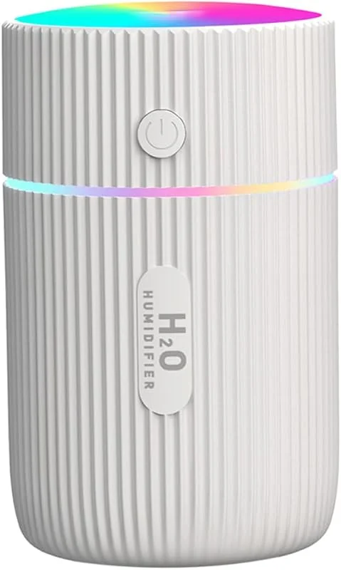 MILISTEN LED Luftbefeuchter Kleiner Luftbefeuchter Aromadiffusor 220ml Weiß USB Betrieben Tragbar mit Nachtlicht für Schlafzimmer und Kosmetiksalon