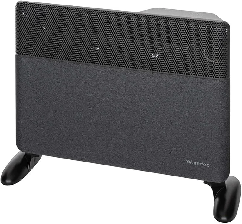 WARMTEC Elektroheizung Konvektor 1500W Inverter - Energiesparend Elektroheizkörper Wandmontage und Mobil - Smart Heizung mit WLAN und Thermostat - Timer, IP24-Schutz und Stoff-Front - Anthrazit — Heizung Warmepumpe