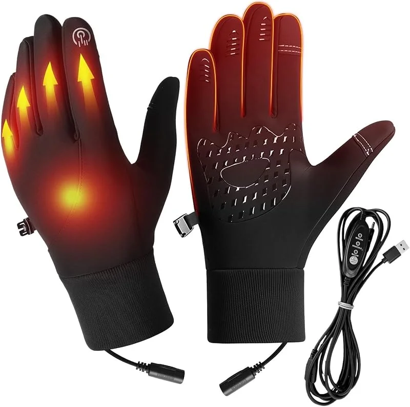 Beheizte Handschuhe für Herren USB Plug-In Winter Winddichte Fäustlinge — Heizkleidung