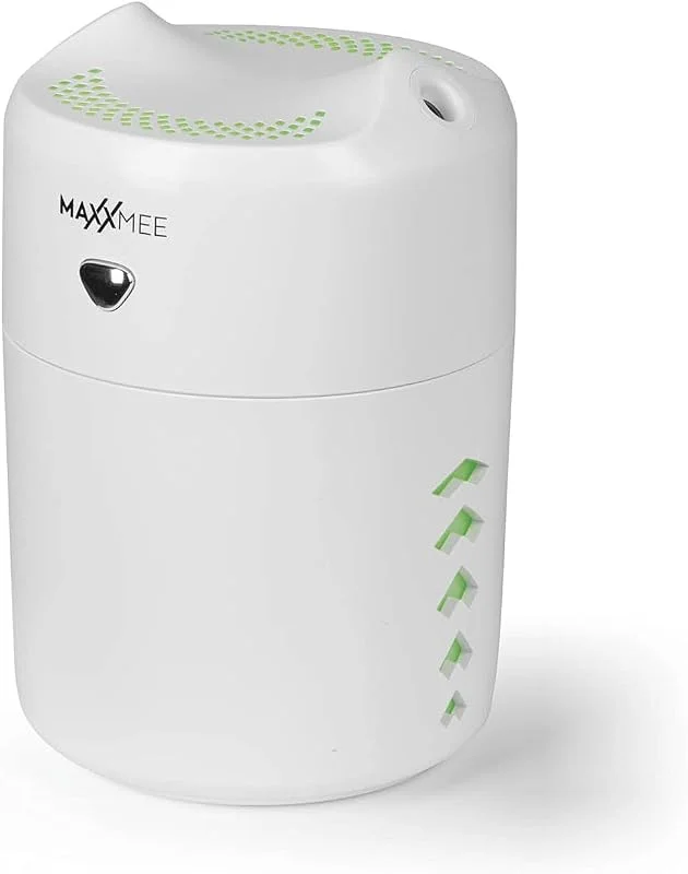 MAXXMEE Diffuser, Mit LED-Farbwechsel und Nachtlicht-Funktion, Feiner Wassernebel auf beiden Seiten des Geräts sanft ausgeströmt, Ca. 4 Stunden Dauer-Ausstoß [ABS, Kieselgel] — Luftbefeuchter