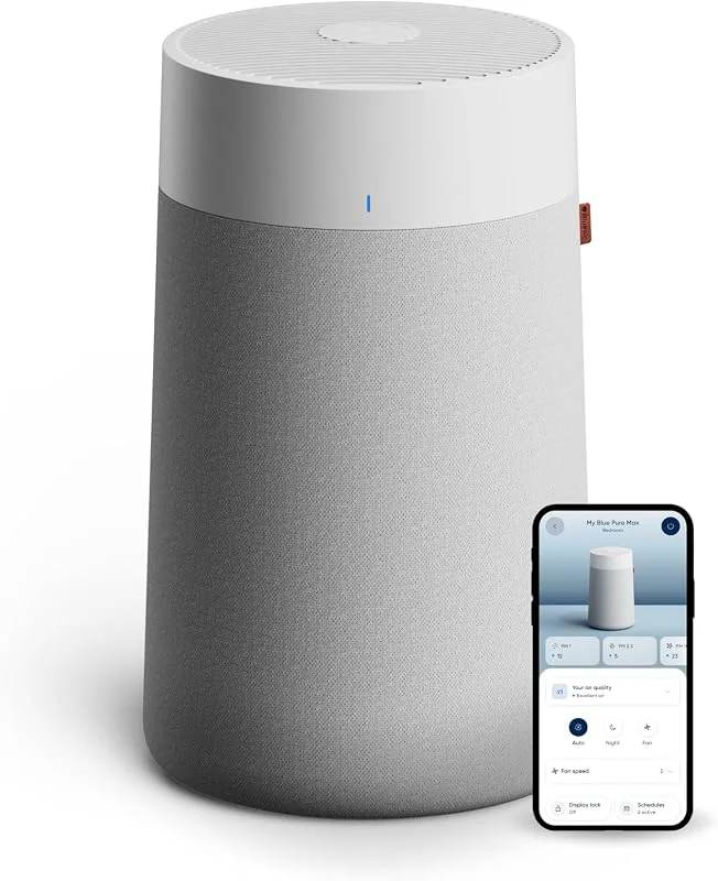 BLUEAIR Blue Pure 3350i Max Luftreiniger für Räume bis 86 m² – Smart, leise, mit HEPASilent-Technologie – entfernt Allergene, Tierhaare, Rauch, Staub und Schimmel – ideal für Zuhause & Haustiere — Luftbefeuchter