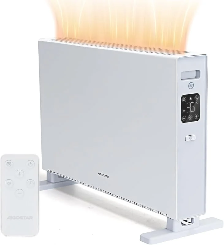 Aigostar Ember - Elektroheizung energiesparend 2000W, Heizkörper mit 2 HeizstufenKonvektor, heizung mit Fernbedienung, LED Touch, Schnelle Erwärmung, 24hTimer, Leise, Elektroheizkörper mit Thermostat — Heizung Warmepumpe