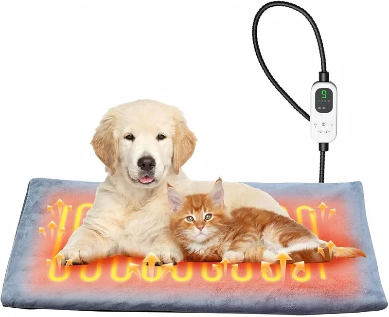 Heizmatte für Haustiere, beheizte Tierunterlage Katze Hund, 45x45cm — Heizung Warmepumpe