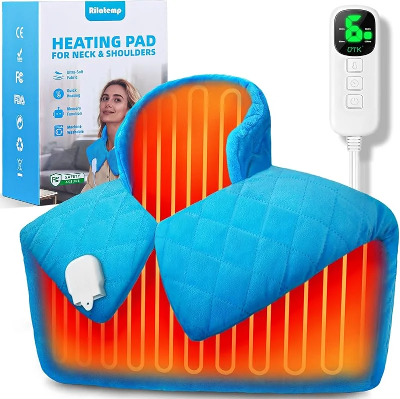 UTK Heizkissen Nacken Schulter, Bis zu 70 °C, 0, 57 kg schwerer Nackenwärmer mit 6 Heizstufen, Abschaltautomatik, Nacken Wärmekissen zur Linderung von Muskelverspannungen, Geschenke für Frauen — Heizung Warmepumpe