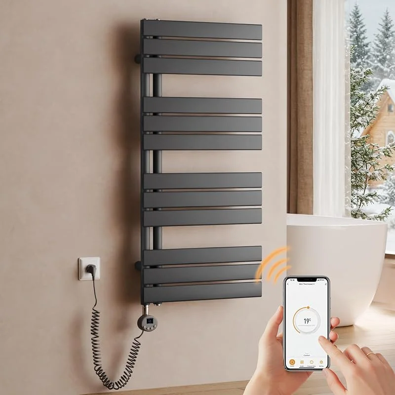 Handtuchheizkörper elektrisch 1041×500 mm 600W WLAN Anthrazit — Heizung Warmepumpe
