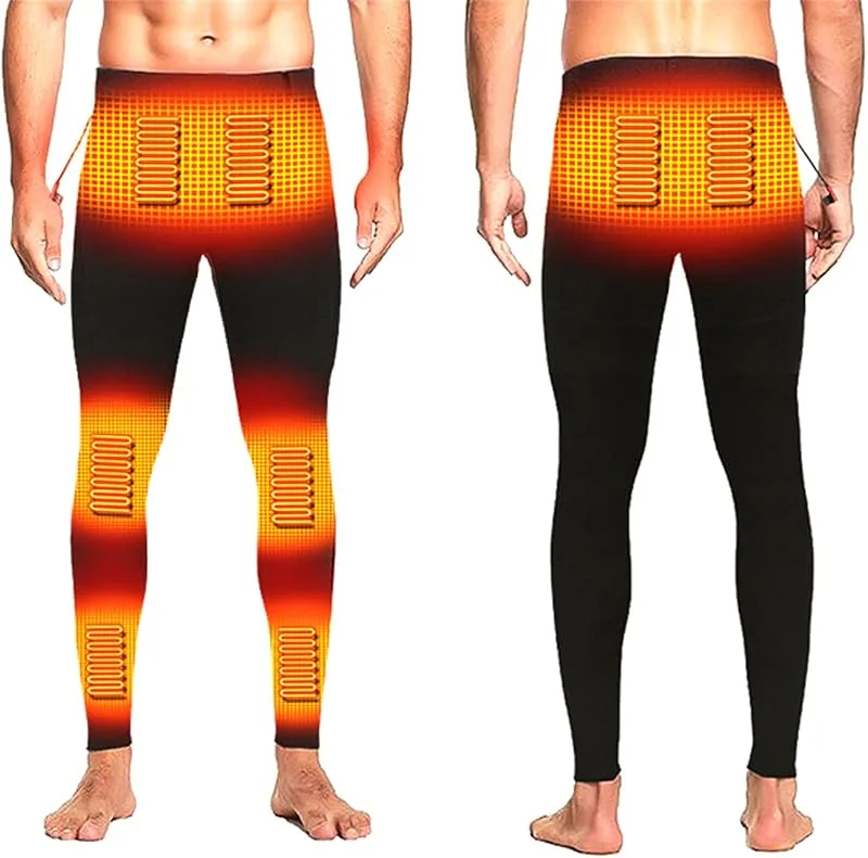 scosao Beheizbare Hose Herren USB Elektrische Heizhose Warme mit 3 Stufen Wärmeeinstellungen, Beheizte Thermounterwäsche Winter Heizung Leggings für Wandern Skifahren Camping Motorrad Jagd — Heizkleidung
