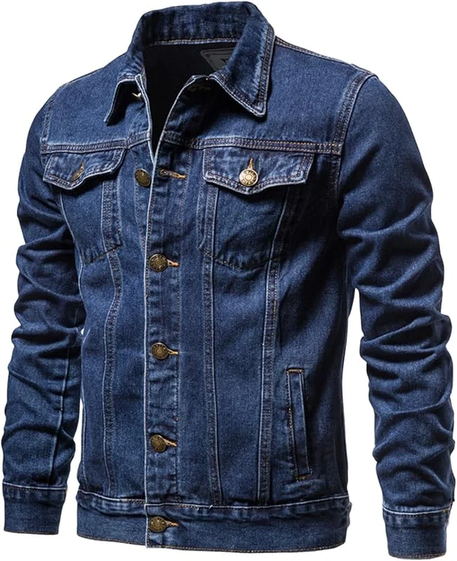 Generisch Jeansjacke Herren Stretch Jacke Herren Elegant Übergangsjacke — Heizkleidung
