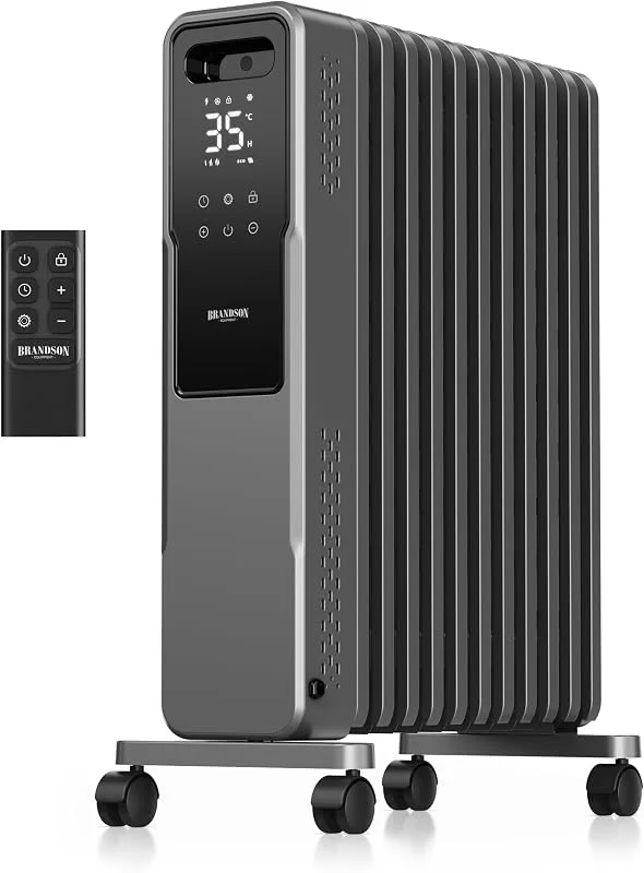 Brandson – Ölradiator 2700 Watt ECO Design – energiesparend - Temperatur 5 bis 35 °C mit Thermostat – für große Räume - Frostschutz Modus – Fernbedienung – Kindersicherung - elektrische Heizung — Heizung Warmepumpe