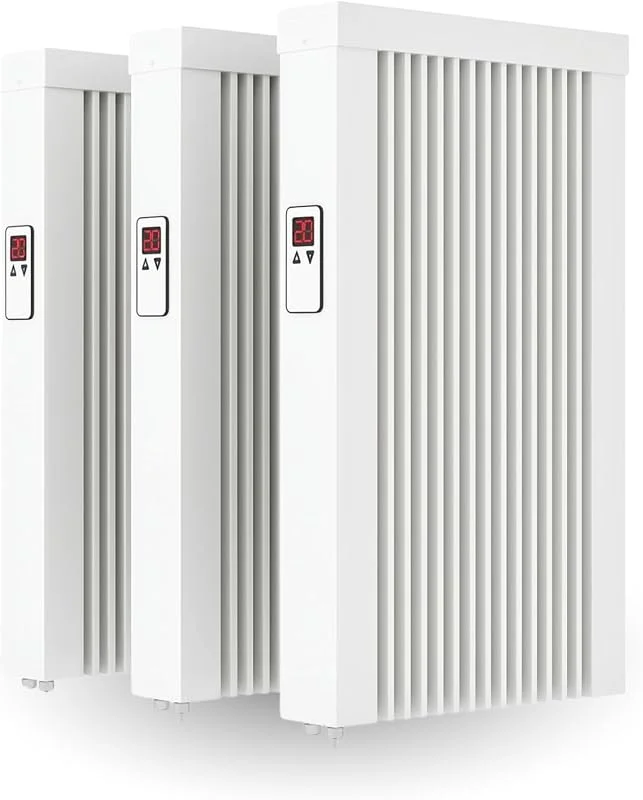 3x „areo direct“ im SET elektrische Heizung, Elektroheizung mit Schamottekern zur Wandmontage, Elektroheizkörper (Elektroofen) mit 650 Watt — Heizung Warmepumpe