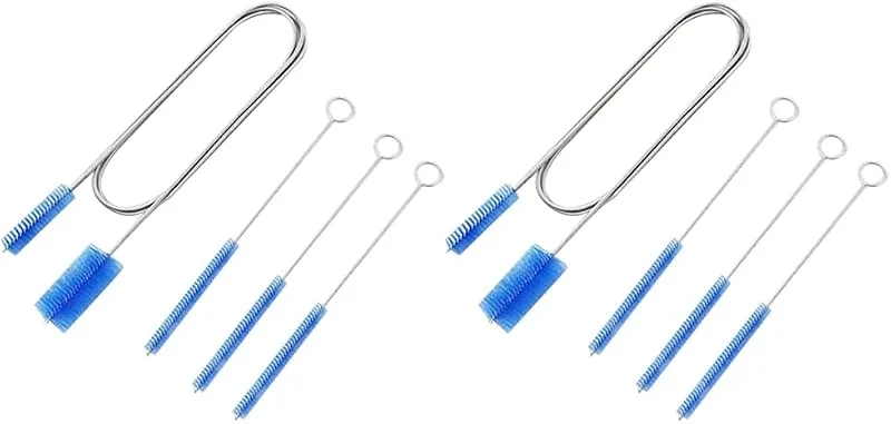 2Set Abflussbürsten-Reinigungsset, 5 Fuß Lange Elastische Doppelkopf-Nylonbürste, 3 Strohhalmbürsten für Aquariumschläuche, Aquarien, Waschbecken — Küche & Haushalt