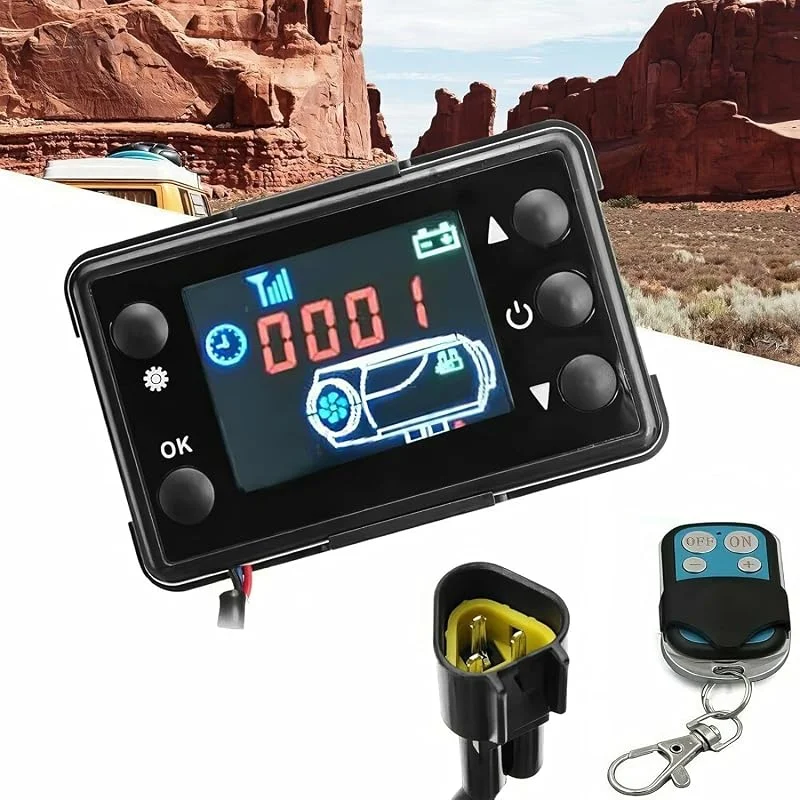 Riloer 12V Auto-Luft-Diesel-Heizung Standheizung LCD-Fernbedienung Abschalten Parkregler Fernbedienung Mit 4-Tasten, Universal Auto Lkw Diesel Lufterhitzer Controller Frontscheibenheizung Controller — Heizung Warmepumpe
