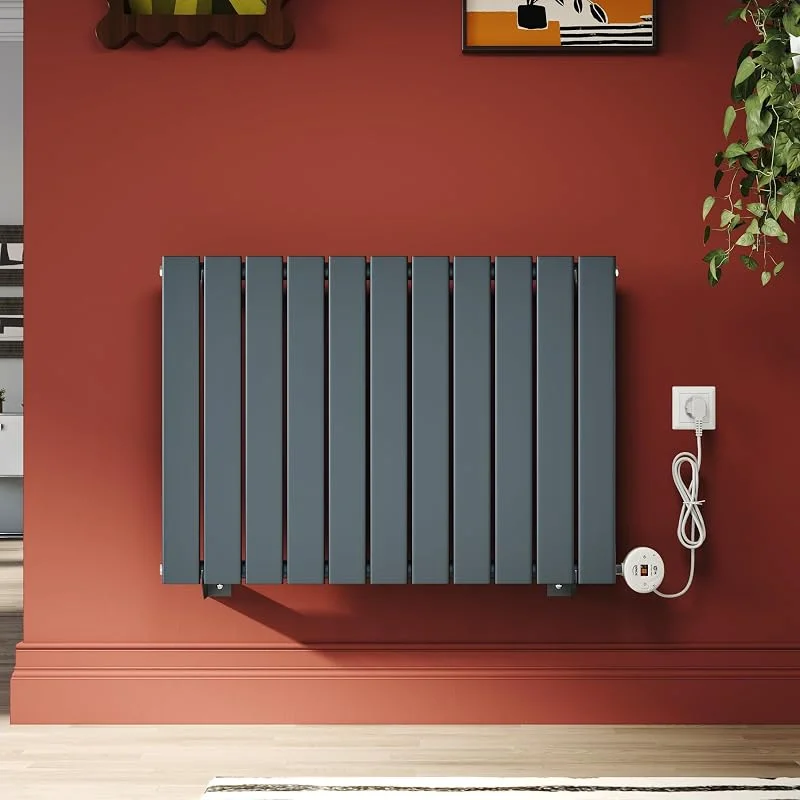 SONNI Heizkörper 600x832mm Anthrazit, Design Flachheizkörper mit WIFI Smart Heizstab 800 Watt, elektrischer Flach Vertikal Heizkörper Bad, Einlagig Paneelheizkörper mit APP-Steuerung — Heizung Warmepumpe