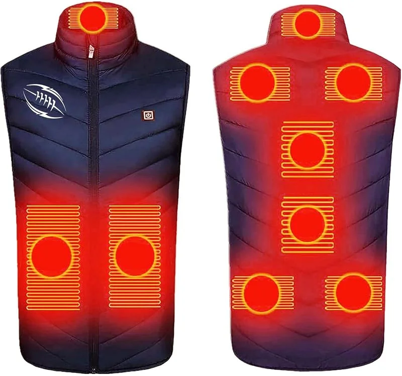AEGJEGVD Beheizbare Weste Heizweste Herren Damen 9 Zonen Heizung 16 Temperaturregler Beheizte Weste (Ohne Powerbank) Wärmeweste für Outdoor-Aktivitäten — Heizkleidung