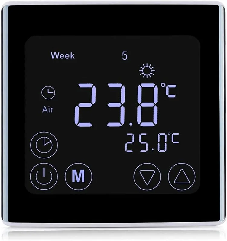 SM-PC®, Raumthermostat Thermostat programmierbar LED Touchscreen Digital WiFi WLAN schwarz #870 — Heizung Warmepumpe