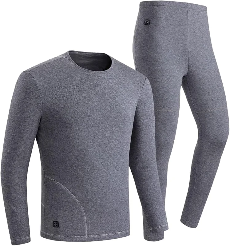 Generisch Herren Thermo Unterwäsche Set Baumwollplüsch mit USB Heizfunktion für den Winter Zonen kältebeständig intelligente beheizbare Bekleidung für Paare — Heizkleidung