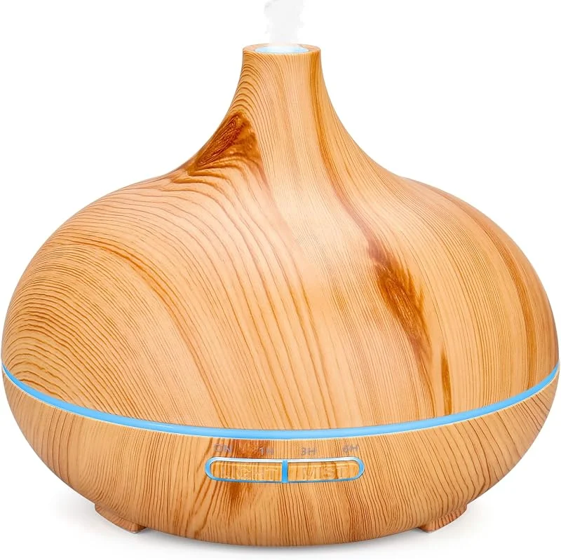 500ml Aroma Diffuser, Diffusoren für ätherische Öle, Aromatherapie-Diffusoren mit 7 LED-Leuchten, 2 Nebelmodi, 4 Timer, 23dB Luftbefeuchter Ultraschall Wasserloser Automatischer Abschaltung Gelb