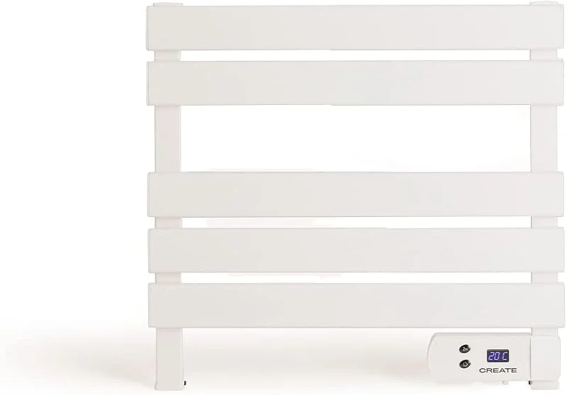 CREATE, WARM Towel Mini 150W, Elektrischer Badheizkörper Weiß, 52, 3x8x55, 8cm, Leise, geringer Verbrauch, LCD-Display, 150W — Heizung Warmepumpe