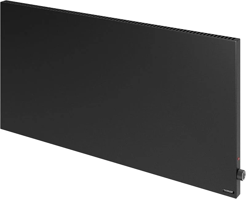 VASNER Konvi Schwarz Hybrid Infrarotheizung – Hybridheizung mit Thermostat, 600-1200 Watt, Heizung elektrisch Infrarot + Konvektion, energiesparend, Wandmontage, (1200 Watt) — Heizung Warmepumpe