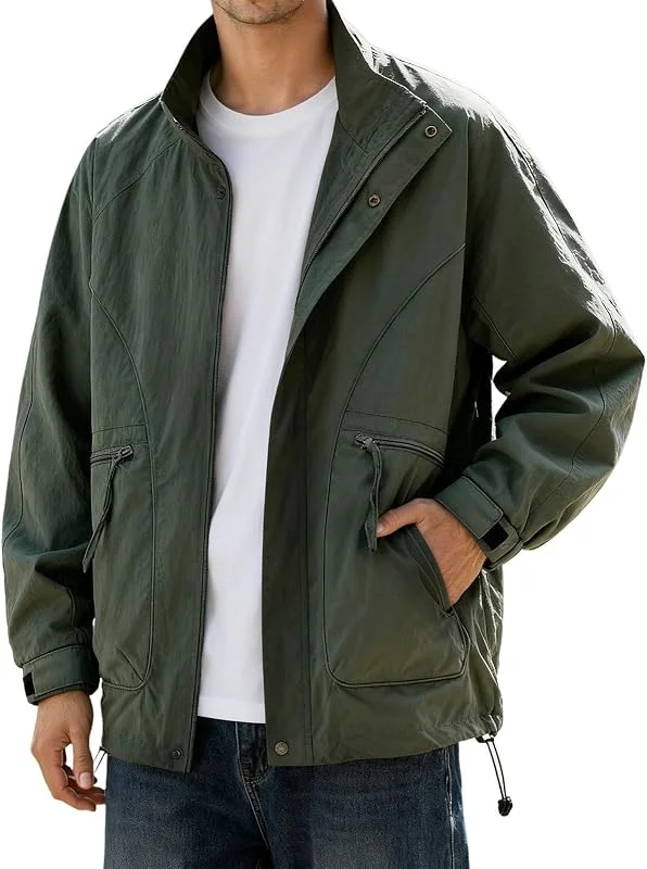 Wanderjacke Herren Outdoor Windjacke Cargo Jacke Leichte Sportjacke — Heizkleidung