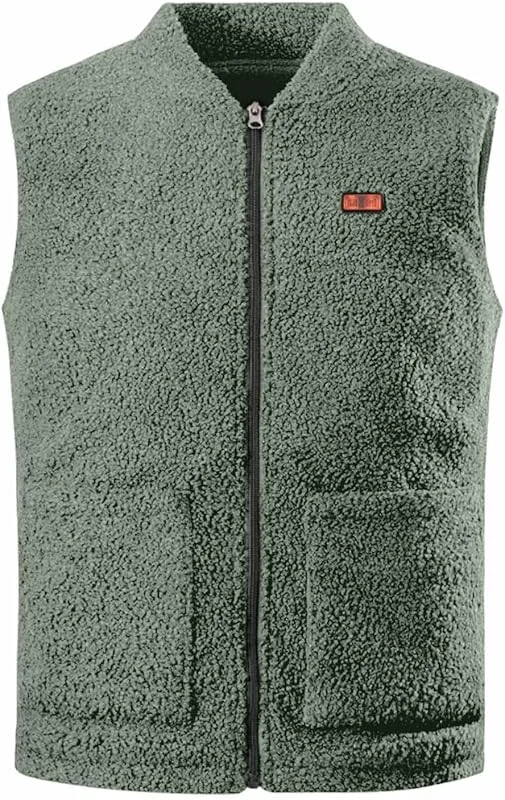 Beheizbare Weste, Fleece Heizweste Herren, Heizweste mit 8 Heizzonen, USB Elektrische Heizweste Beheizte Weste Wintermäntel Körperwärmer Heizweste Weich Bequem für Winter Outdoor Wandern Skifahren — Heizkleidung