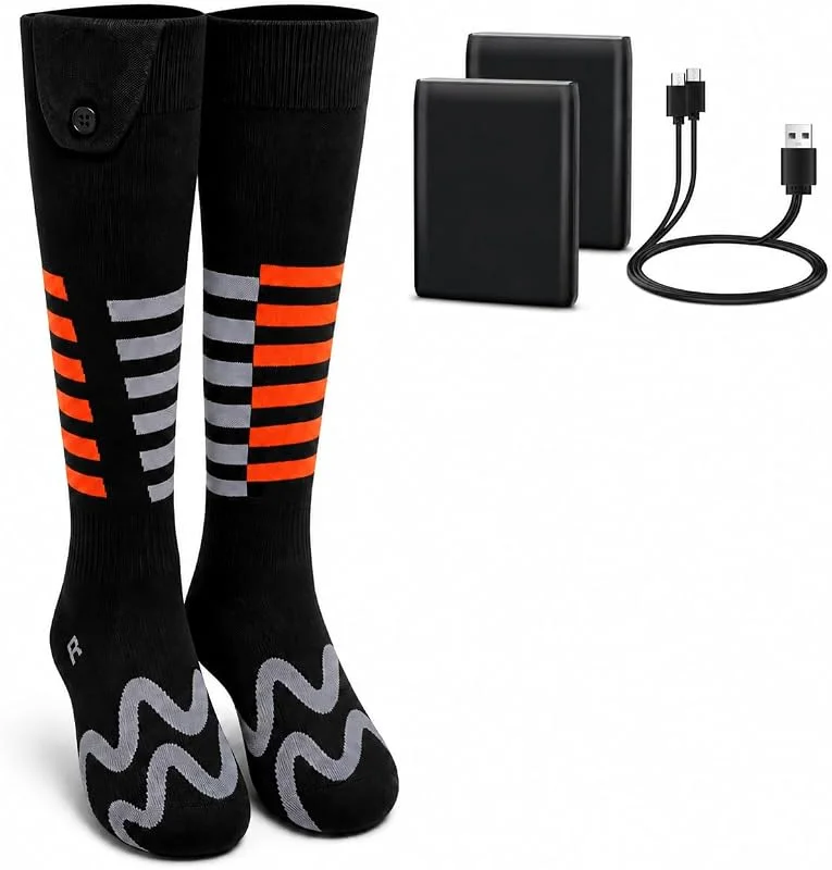 Beheizbare Socken Damen Herren, 2x10000mAh Akku APP-Steuerung 4 Heizstufen — Heizkleidung