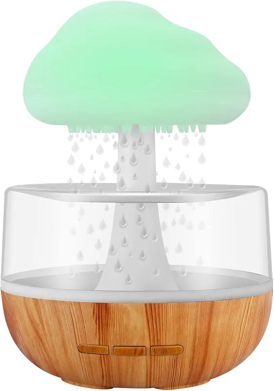 Regenwolken Luftbefeuchter, Regenwolken-Nachtlicht, Weljoy Diffuser Luftbefeuchter Mit 7 Farben LED-Lichtern, Luftbefeuchter Schlafzimmer, Wassertropfen Sound Für Schlafen, Entspannung