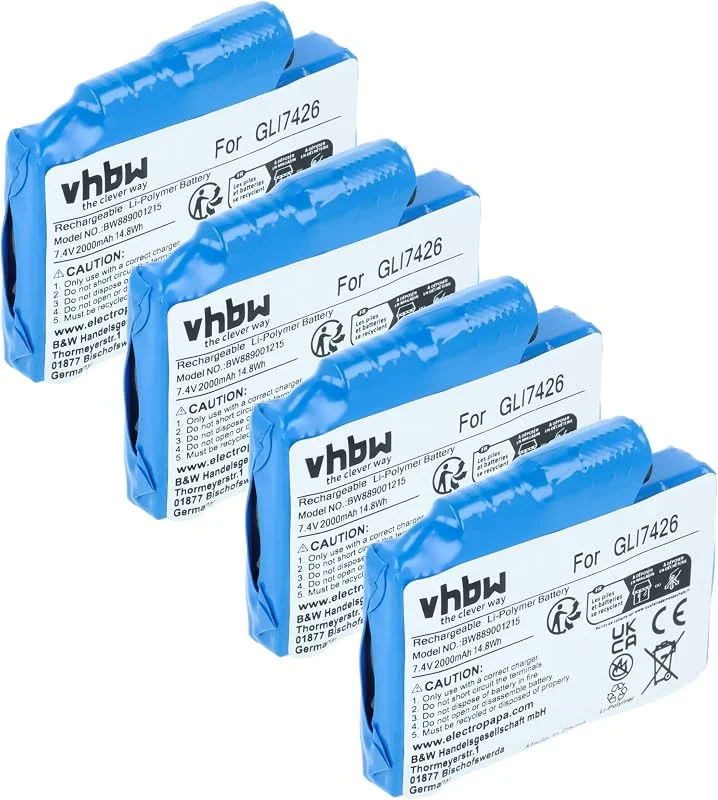 vhbw 4X Akku kompatibel mit Glovii GP1R — Heizkleidung