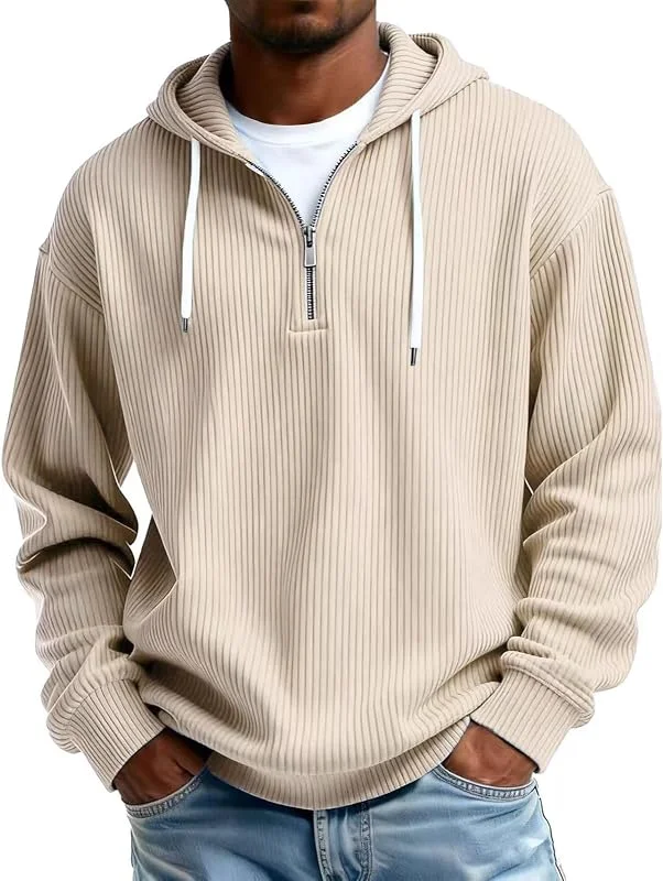 Generisch Hoodie Herren Kapuzenpullover, Bündchen weicher Stoff, Sweater für Alltag, Freizeit und Streetstyle Warmer Winter-Hoodie mit weichem Fleece-Innenfutter — Heizkleidung
