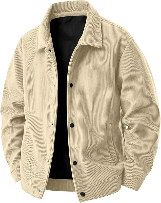 Übergangsjacke Herren Herbst Cordjacke Männer Vintage Winterjacke — Heizkleidung
