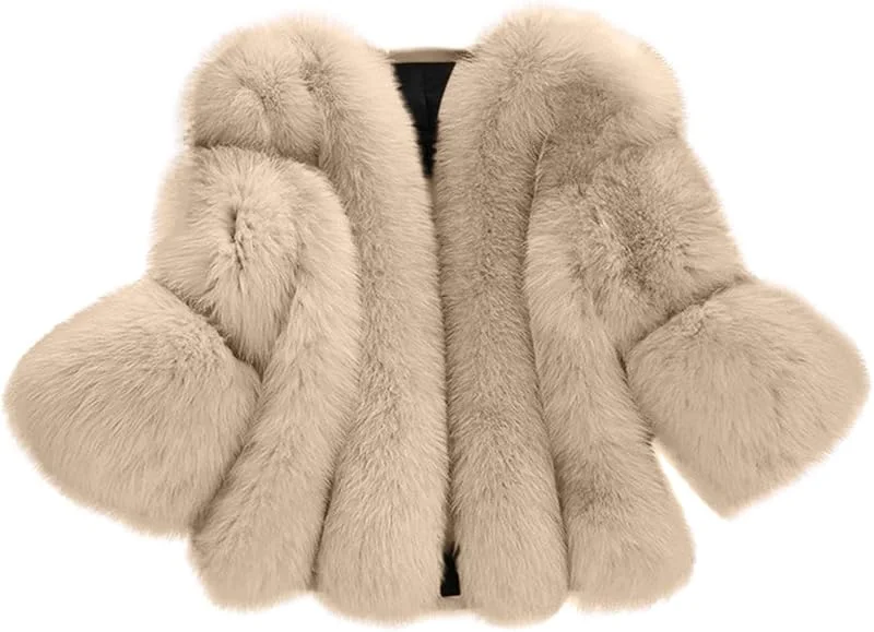 Ansenesna Felljacke Damen Kurz Winter Flauschig Winterjacke Mit Fell Warm Kunstfell Jacke Wintermantel Frauen Elegant Damen-Jacken Pelz Mantel Plüsch Fellmantel Kunstpelz Thermo Pelzmantel — Heizkleidung