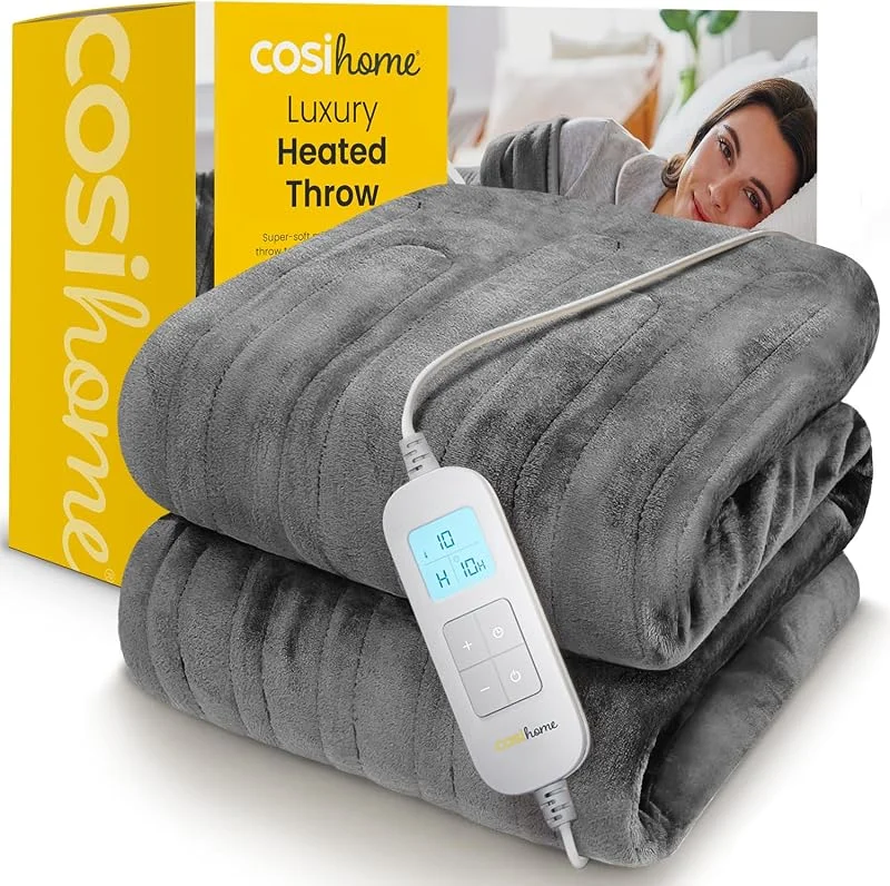 Cosi Home Heizdecke mit Abschaltautomatik 180x130 cm, Wärmedecke, Grau — Heizung Warmepumpe