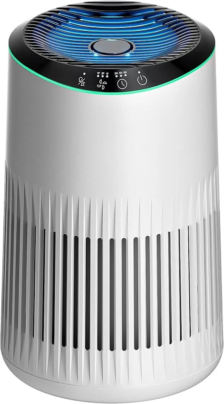 MERONTE Luftreiniger für Schlafzimmer Zuhause, Luftreiniger Allergiker für Schlafzimmer Büro Raucherzimmer, Hepa Filter, Air Purifier, +3 Modi — Luftbefeuchter