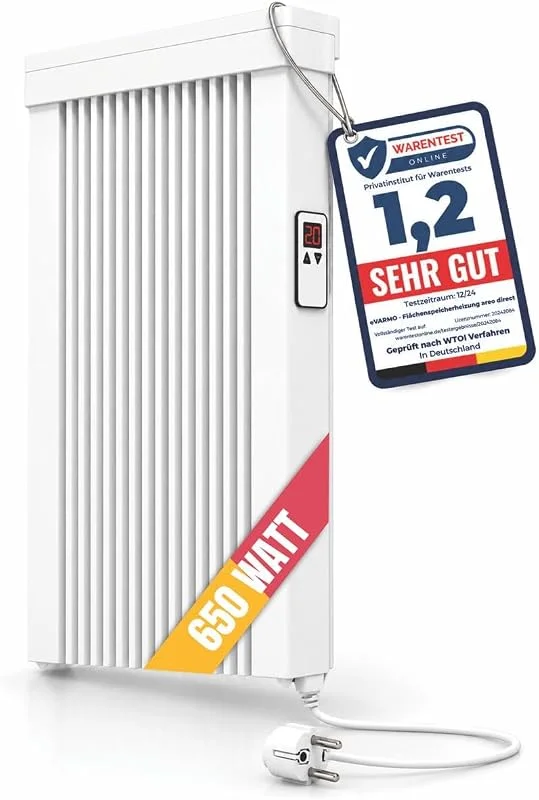 Areo Direct 650 W Elektroheizung Wandmontage - Elektroheizkörper mit Thermostat - Elektrische Heizung Smart Home - App steuerbare Heizung ohne Hub - Digitale WLAN Elektroheizung — Heizung Warmepumpe