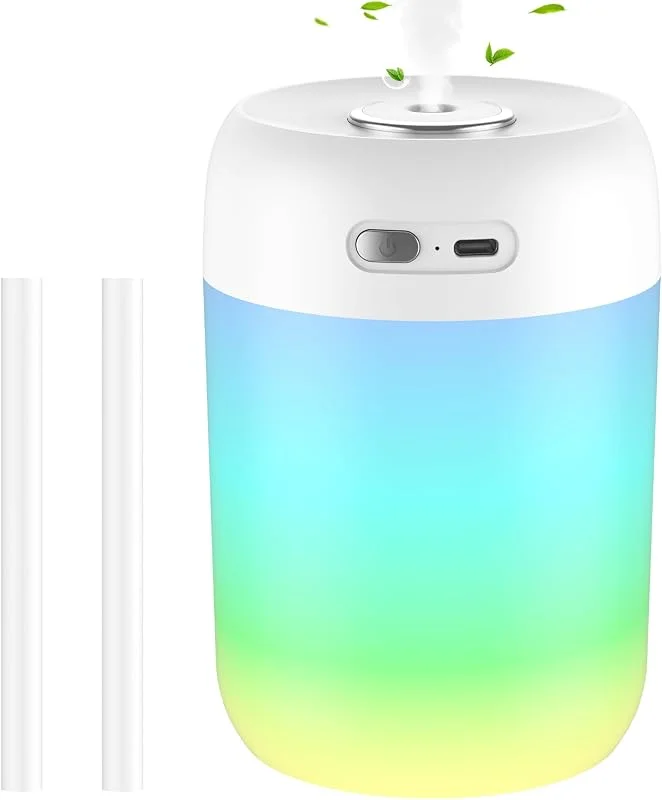 SZO Mini Luftbefeuchter Schlafzimmer mit Nachtlicht Air Humidifier Top-Befüllung 2 Sprühmodi Leise Automatische Abschaltung für Desktop Babyzimmer Büro Pflanzen Weiß