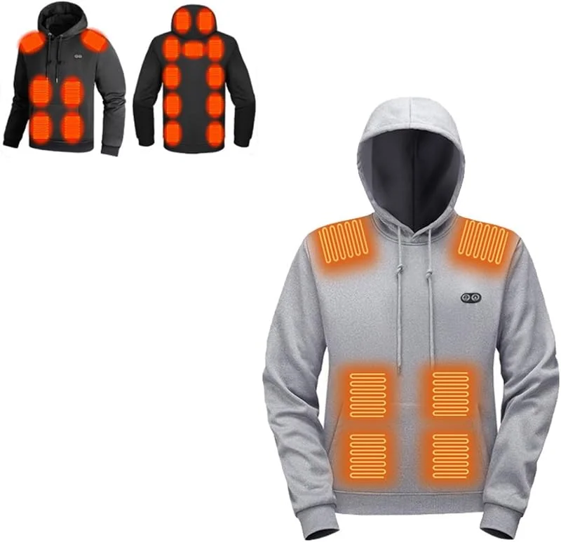 Testsieger Beheizbarer Hoodie Herren Damen Heated Beheizter Kapuzenpullover Heizung 29 Heizzonen Beheizbarer Pullover Plüsch Sweatshirt Kleidung Outdoor Heizpullover Winter Körperwärmer Mantel — Heizkleidung