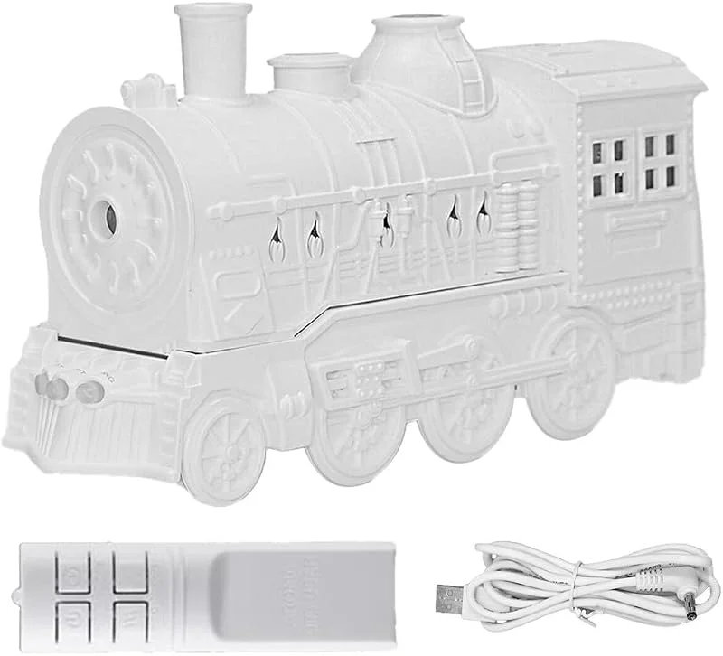 Aromatherapie-Diffusor, Retro-Zug, 300 ml, ultra-leiser Diffusor für ätherische Öle, mit Fernbedienung, für Schlafzimmer, Schreibtisch (weiß) — Luftbefeuchter