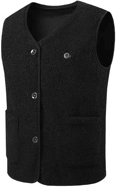 Avarmora Fleece-Heizweste für Herren, verstellbare beheizte Weste, beheizte Jacke für die Arbeit im Freien, Skifahren, Angeln (Batterie nicht im Lieferumfang enthalten) — Heizkleidung