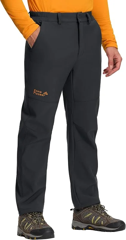 Pioneer Camp Herren Softshellhose - Warme Fleece gefütterte Outdoorhose, wasserdicht und Winddicht - Wintertrekkinghose, Wanderhose — Heizkleidung