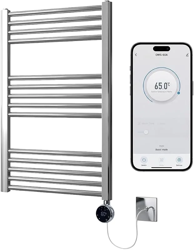 Handtuchhalter, Handtuchheizkörper, 500x800 mm, Smart WiFi — Heizung Warmepumpe