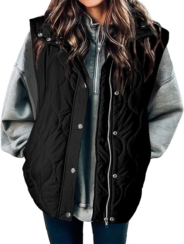 Generisch Steppweste Damen Ärmellos Weste Damen Elegant Leichte Daunenweste Einfarbig Übergangsjacke Mit Taschen Outdoor Winterjacke Warm Puffer Damenweste Mit Reissverschluss Und Knöpfe — Heizkleidung