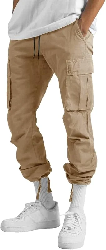 Cargohose Herren Baggy Multi Taschen, Herren Hose Lang Rangerhose Herren Hose Lang Regular Fit Mit Taschen Elastischer Bund Arbeitshose Mit Seitentaschen Bequeme Freizeithose — Heizkleidung