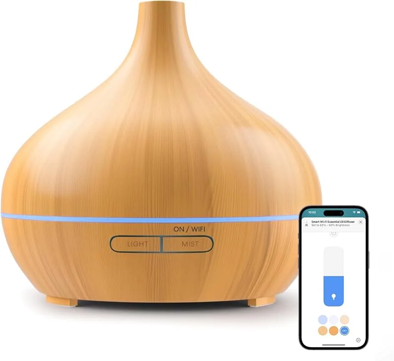 Meross Smart Aroma Diffuser Mini, 400ML & RGB, Fernsteuerung, Sprachsteuerung, App Steuerbar & 2, 4 GHz WLAN, Luftbefeuchter Intelligent, kompatibel mit Apple Home, Alexa und Google Home