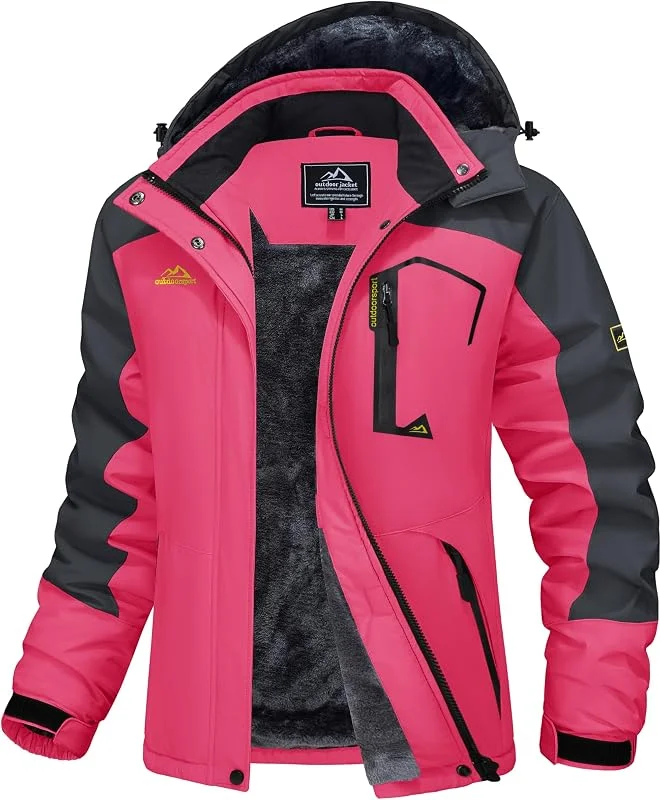 MAGCOMSEN Winterjacke Damen Skijacke mit Fleece Snowboardjacke Ski Jacken — Heizkleidung