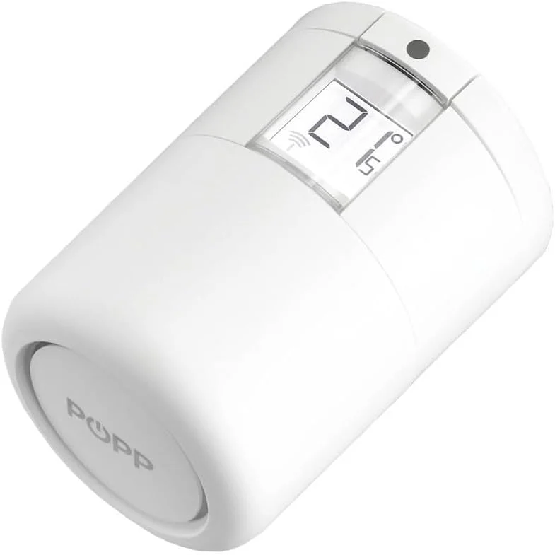 POPP Zigbee Heizungsthermostat, smartes Thermostat, programmierbar, App Steuerung, intelligente Heizungssteuerung, SmartThings & Alexa kompatibel - bis 30 % Heizkosten sparen, inkl. Adapter — Heizung Warmepumpe