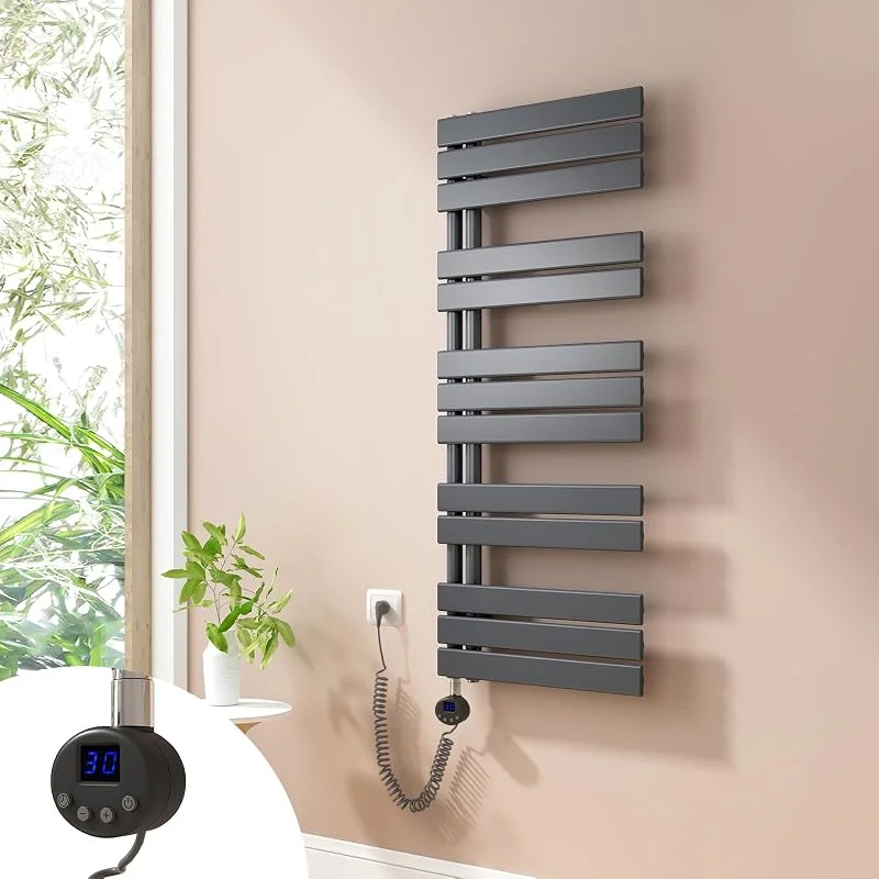 Heilmetz Badheizkörper Elektrisch Handtuchheizkörper Elektrisch mit Thermostat mit Timer-Funktion Heizkörper Badezimmer Anthrazit Badheizkörper 50x117.6cm — Heizung Warmepumpe
