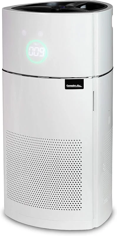 Comedes Lavaero 900 - Moderner 5-Stufen Luftreiniger inkl. Aktivkohle, H13-HEPA Filter und Ionisator, CADR 380 m³, h, Luftqualitätssensor (PM2.5), Ideal für Allergiker — Luftbefeuchter